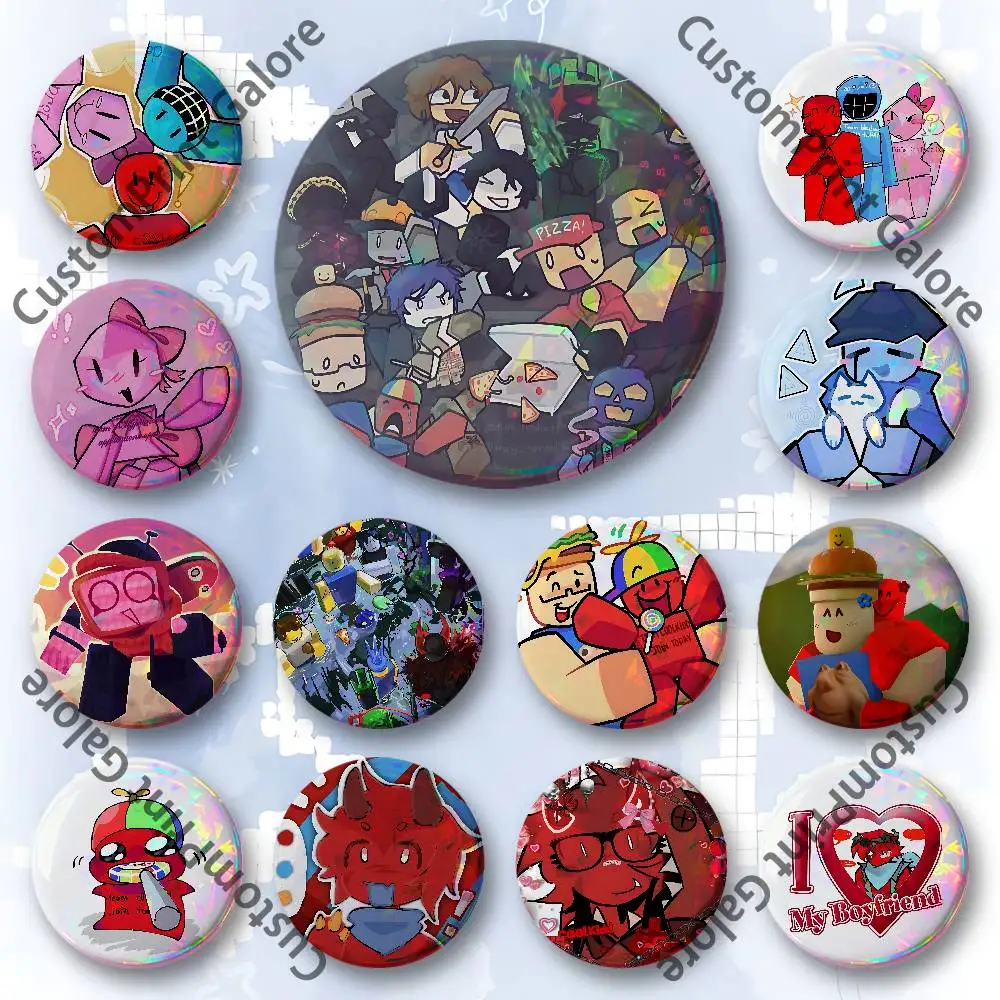 

Game F-ForsakenS Laser Film Badge Tinplate Brooch Lapel Pin HD Print Badge for Decoration DIY Accessories Gift