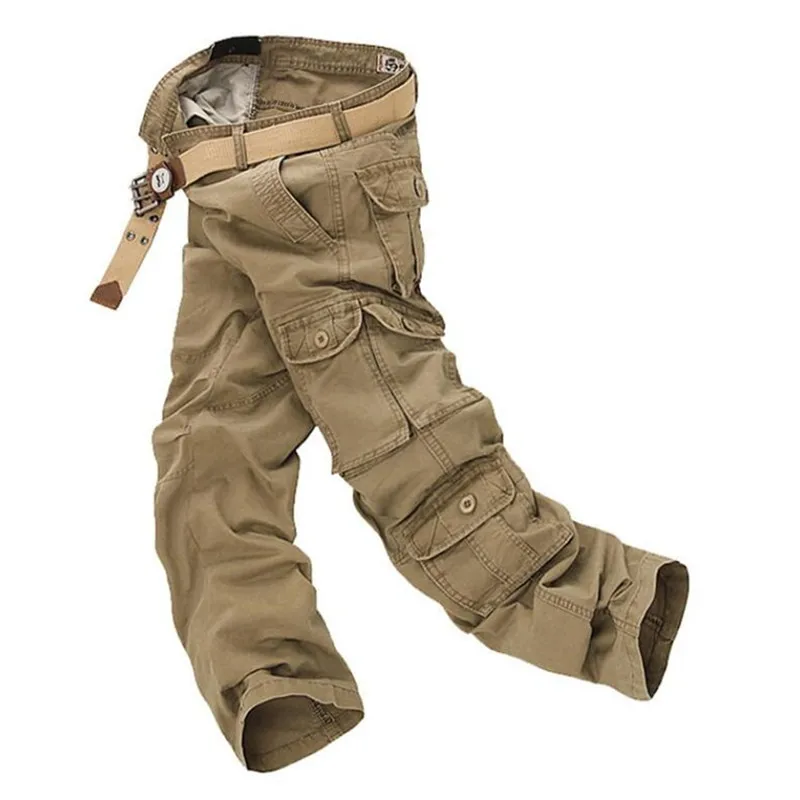 

Men's Overalls Army Cargo Pants Straight Multi-pockets Baggy Long Trousers Casual Streetwer tactical Pants Men Pantalon Homme 46