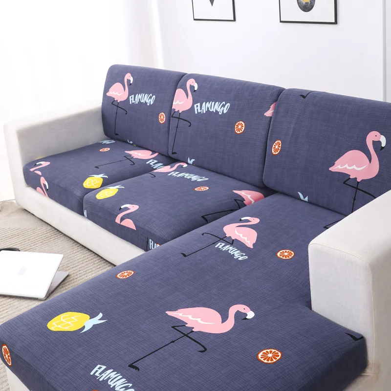 

Flamingo Pattern Sofa Cover, Geometric Sofa Cover with Good Elasticity, Dustproof Anti Pet Scratch Slipcover