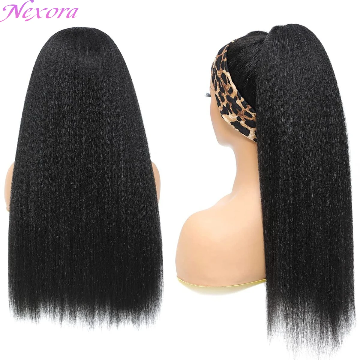 

Парик-полушляпа из натуральных волос Kinky Straight 1B Black, без клея, комфортная посадка, естественный стиль, для повседневной носки