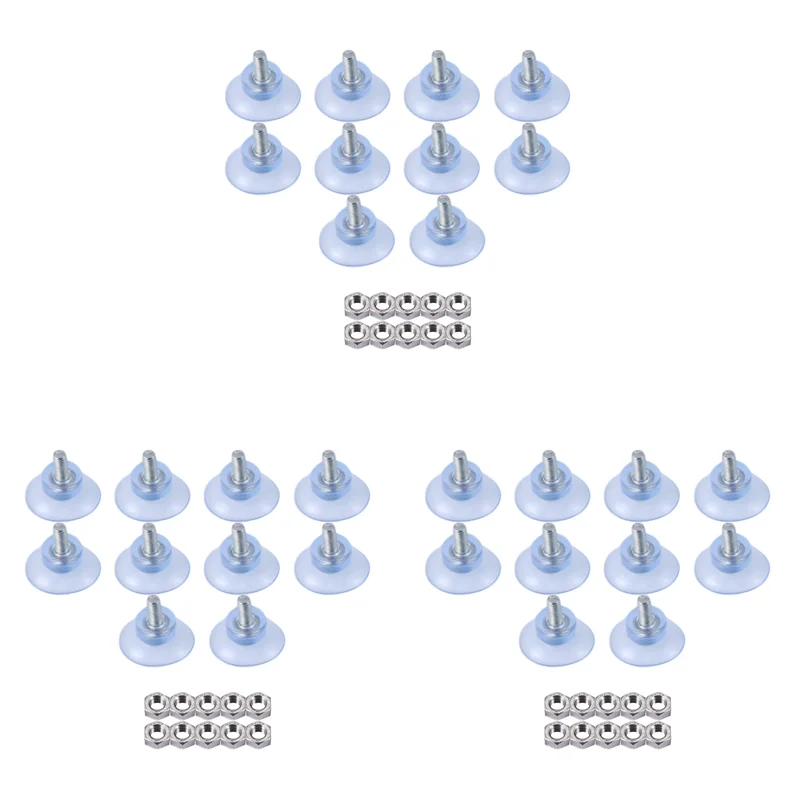 VOFUN-30 Pcs Rubber Strong Suction Cup Replacements For Glass Table Tops With M6 Screw