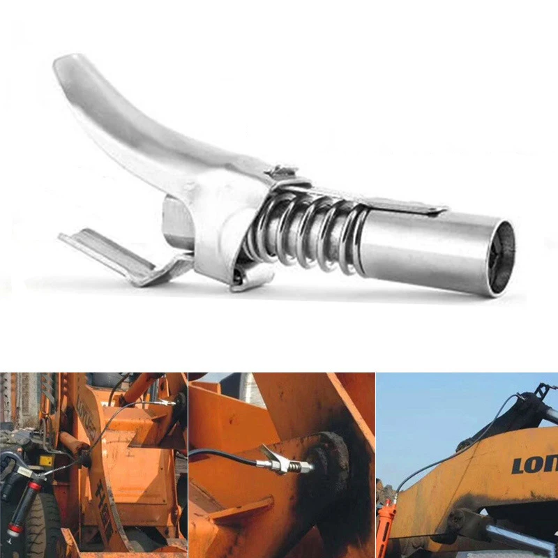 Locking Pliers Type Oil Nozzle Grease Gun Coupler 10000PSI Self-locking Two Press Easy To Push Lock-clamp High-pressure