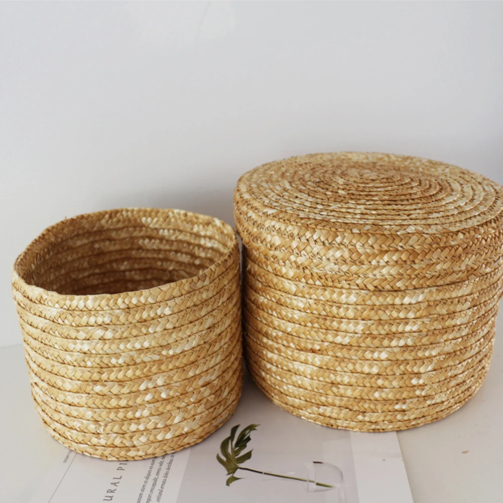 

Snack Storage Box Wicker Basket Woven Baskets Small Fruit Straw Baby Snacks for