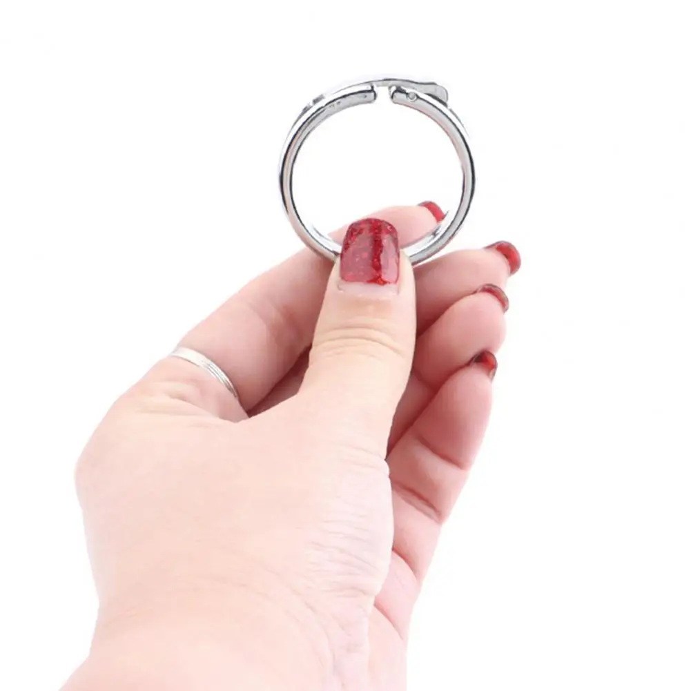 Silver  Durable Adjustable Penies Lock Ring Perfect Fitting Penis Ring Easy to Clean   for Indoor