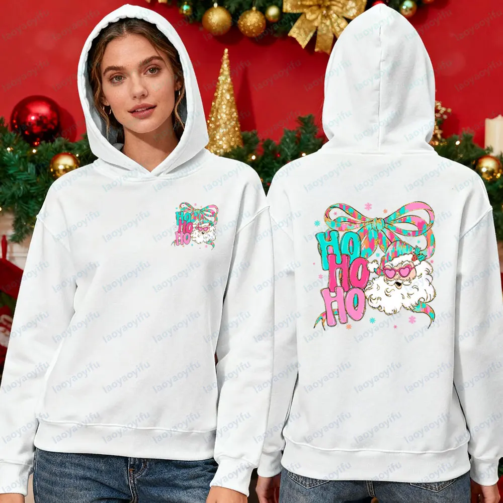 

Ho Ho Ho Santa Coquette толстовки с креативным узором, рождественские топы, дуплексная печать, праздничные костюмы, женская модная повседневная одежда