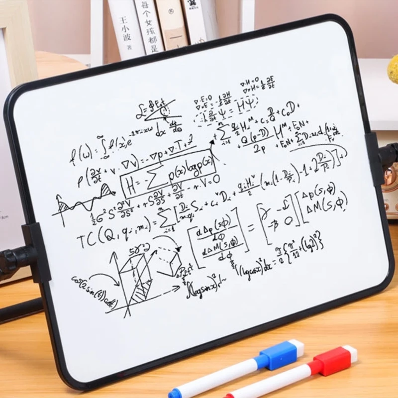 A3 Whiteboard with Table Stand Marker Magnetic Dry Eraser Double-Sided Mini White Board Easel 42x30cm