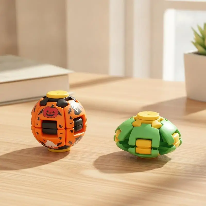 Press Spin Squeeze Stress Ball Creative Fidget Finger Toy Portable Anxiety Relief for Adult Office Workers