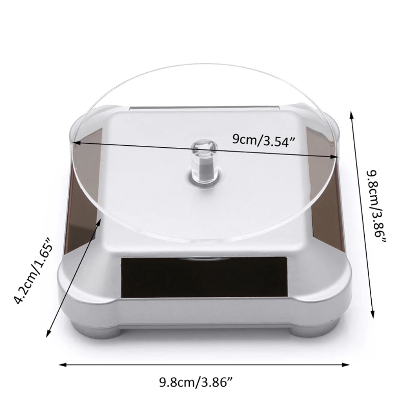 Turntable 360°Rotating Stand Solar Power Jewelry Spinner Watch Hobby Collection Shelf Rotating Display Multicolor Drop Shipping