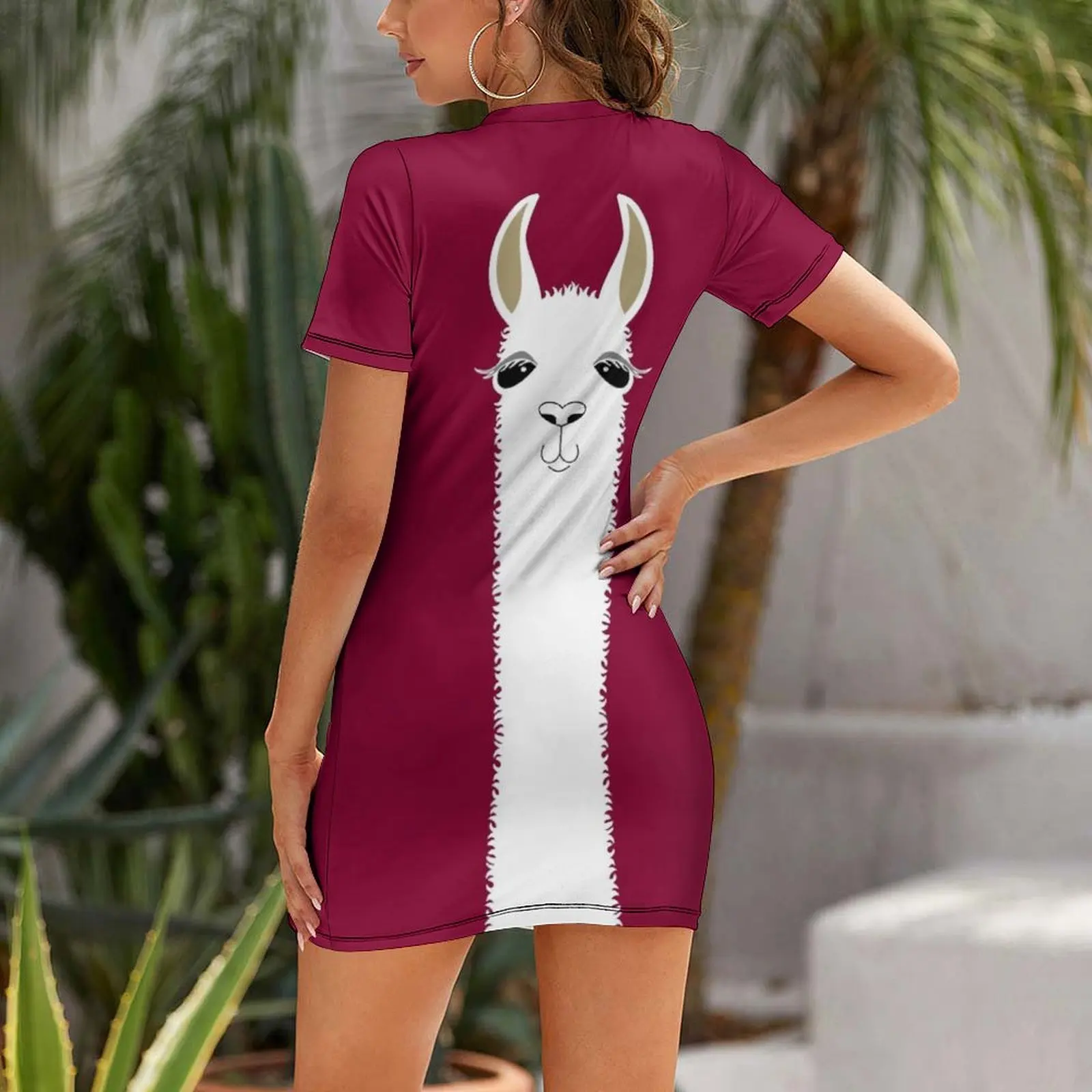 LLAMA PORTRAIT #3 Short Sleeved Dress summer dress korean women summer dresses womens 2024