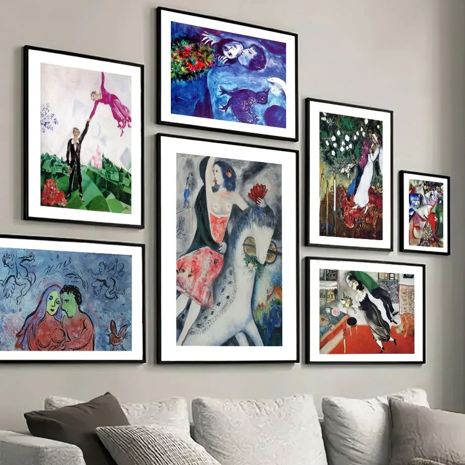 Skandi navis che minimalist ische wand kunst marc chagall surrealismus abstrakte hd leinwand plakat druck home schlafzimmer wohnzimmer dekoration