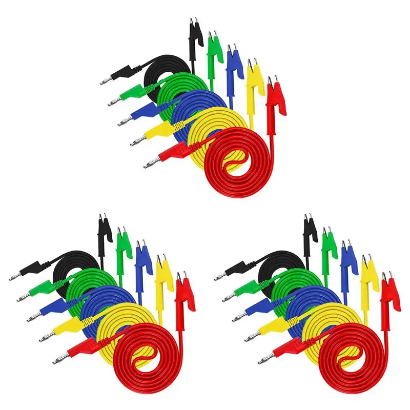 

ABPQ-15PCS 4 мм мультиметр штекер типа «банан» к зажимам типа «крокодил» тестовый провод для электрических испытательных проводов и кабеля с зажимом типа «крокодил»