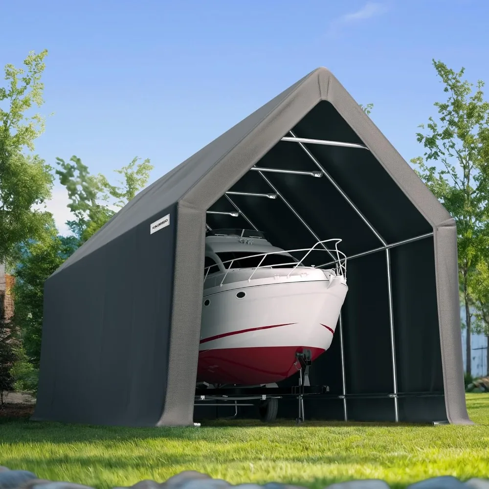 

Heavy Duty 13X20FT RV Carport - 12.3FT Ultra High Peak Storage Shed Shelter for Trucks/SUVs with Roof Racks, Boats. Outdoor Ant