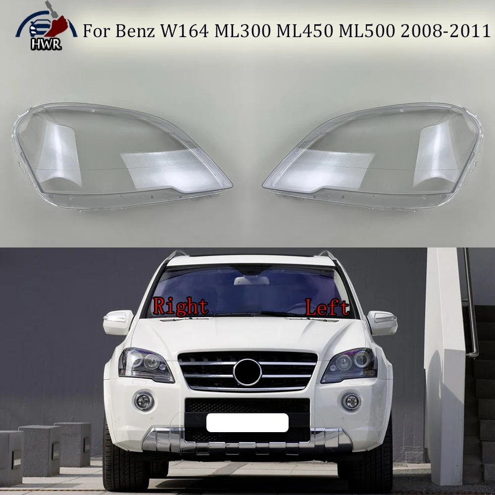 

For Benz M-Class W164 ML300 ML350 ML450 ML500 2008-2011 Front Headlight Cover Transparent Lampshade Lamp Shell Masks Plexiglass