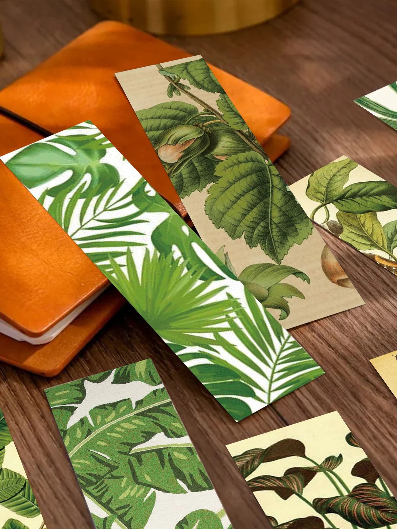 

30pcs small fresh plant bookmark Tipsy green creative paper card Multi-functional reading page book mark card diy message card