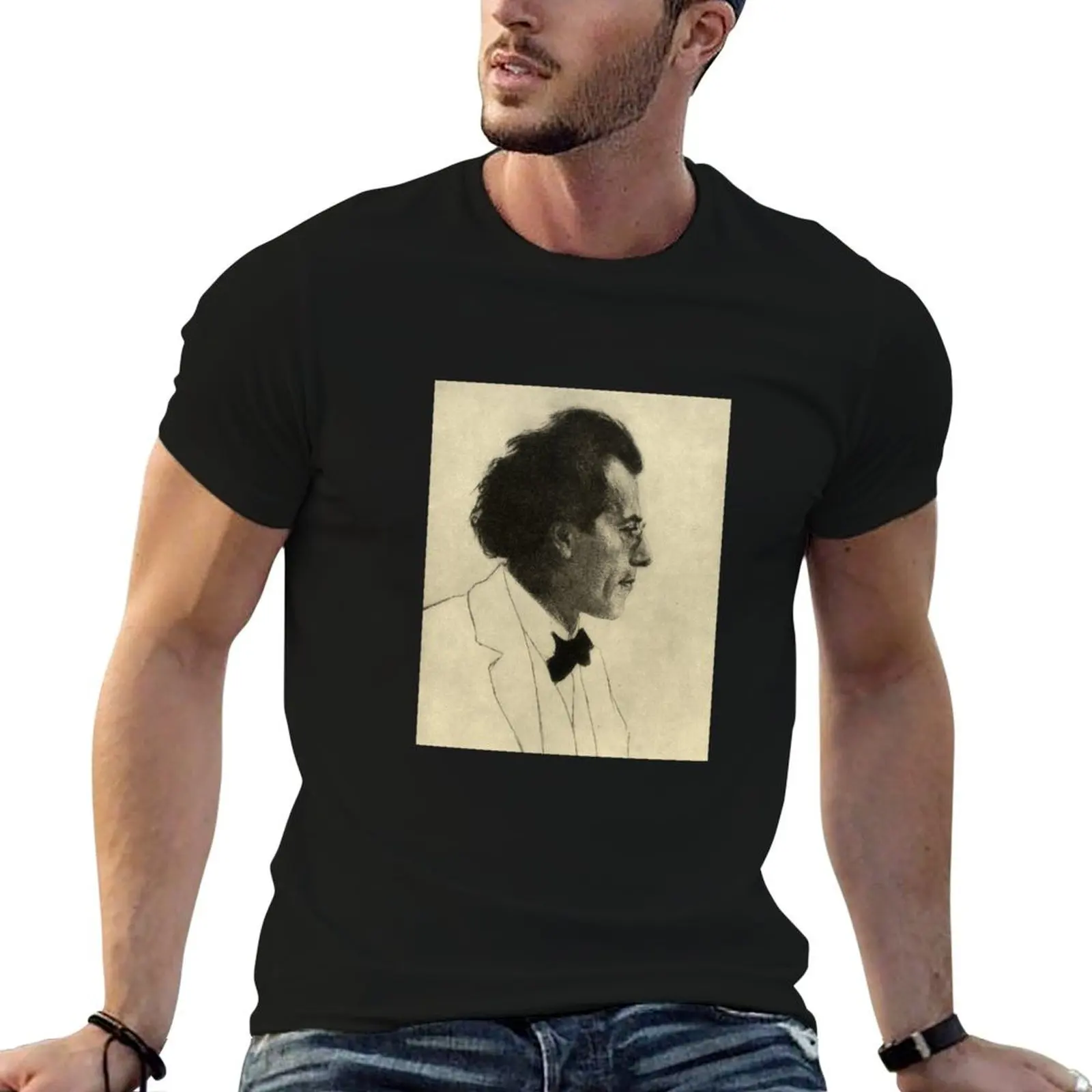 Camiseta Gustav Mahler de Emil Orlik, camiseta con estampado personalizado, paquete de camisetas de algodón, camiseta personalizada