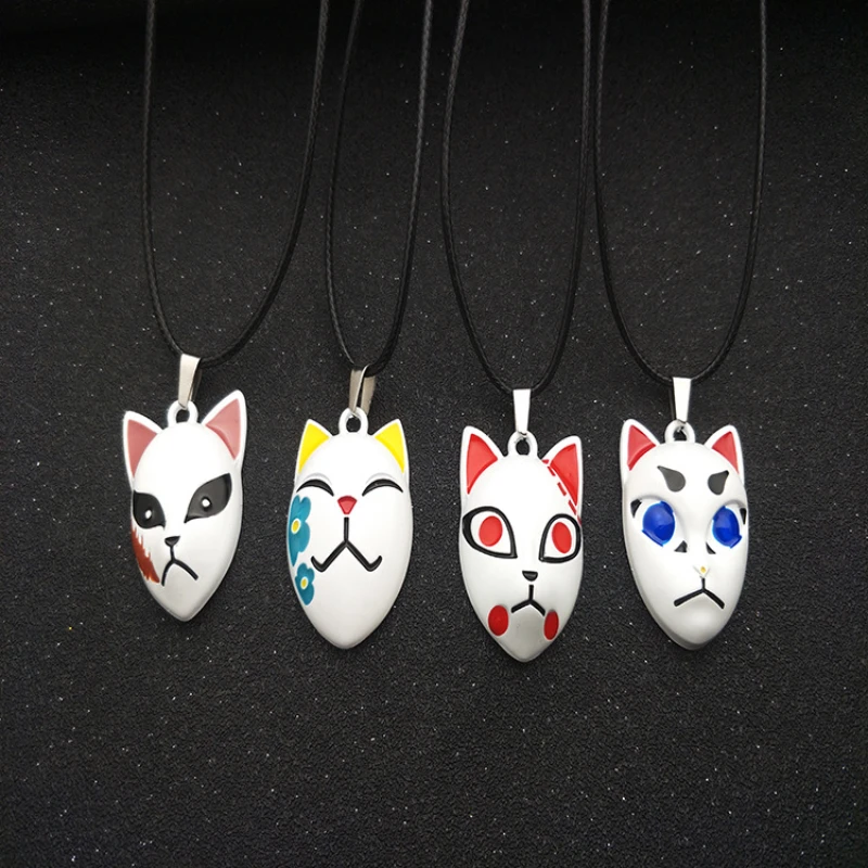 demon slayer pendants key chaintanjiro zodiac rabbit mask y2k accessories cartoon anime metal pendant men cosplay halloween gift