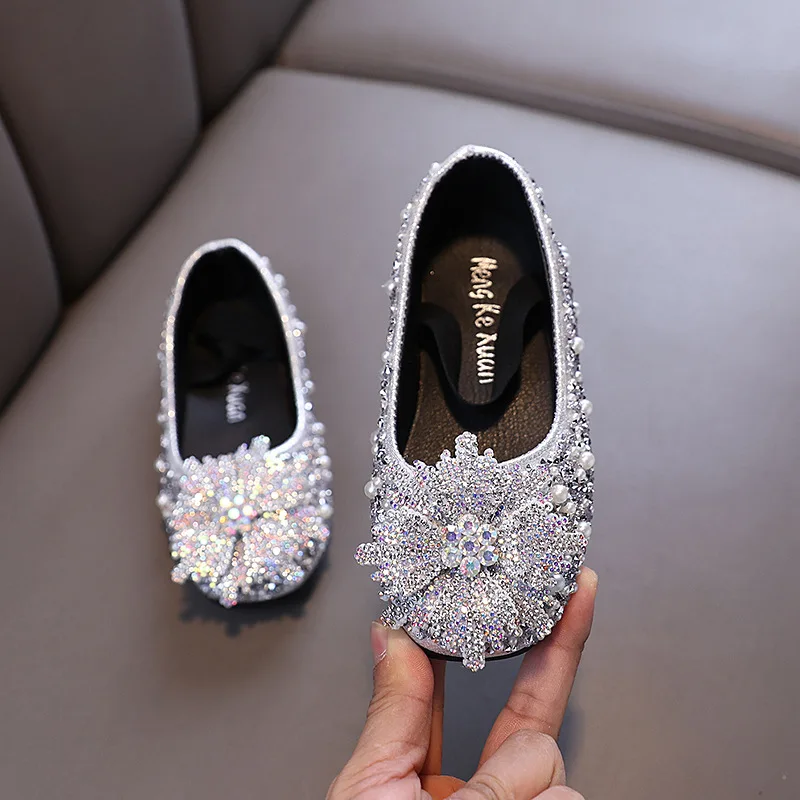 

Spring Autumn Luxury Girls Leather Shoes Trend Wedding Party Children Loafers Shallow Princess Causal Kids Dresses Flat Shoes