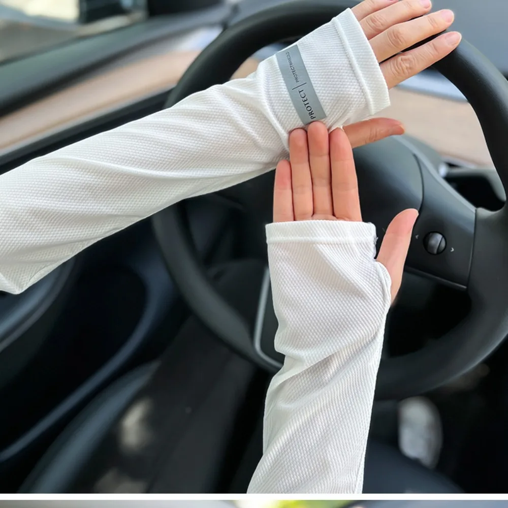 قفازات ناعمة مقاومة للأشعة فوق البنفسجية، أكمام رقيقة قابلة للتنفس، متعددة الاستخدامات للحماية من الأشعة فوق البنفسجية، أكمام يد فضفاضة لركوب الدراجات