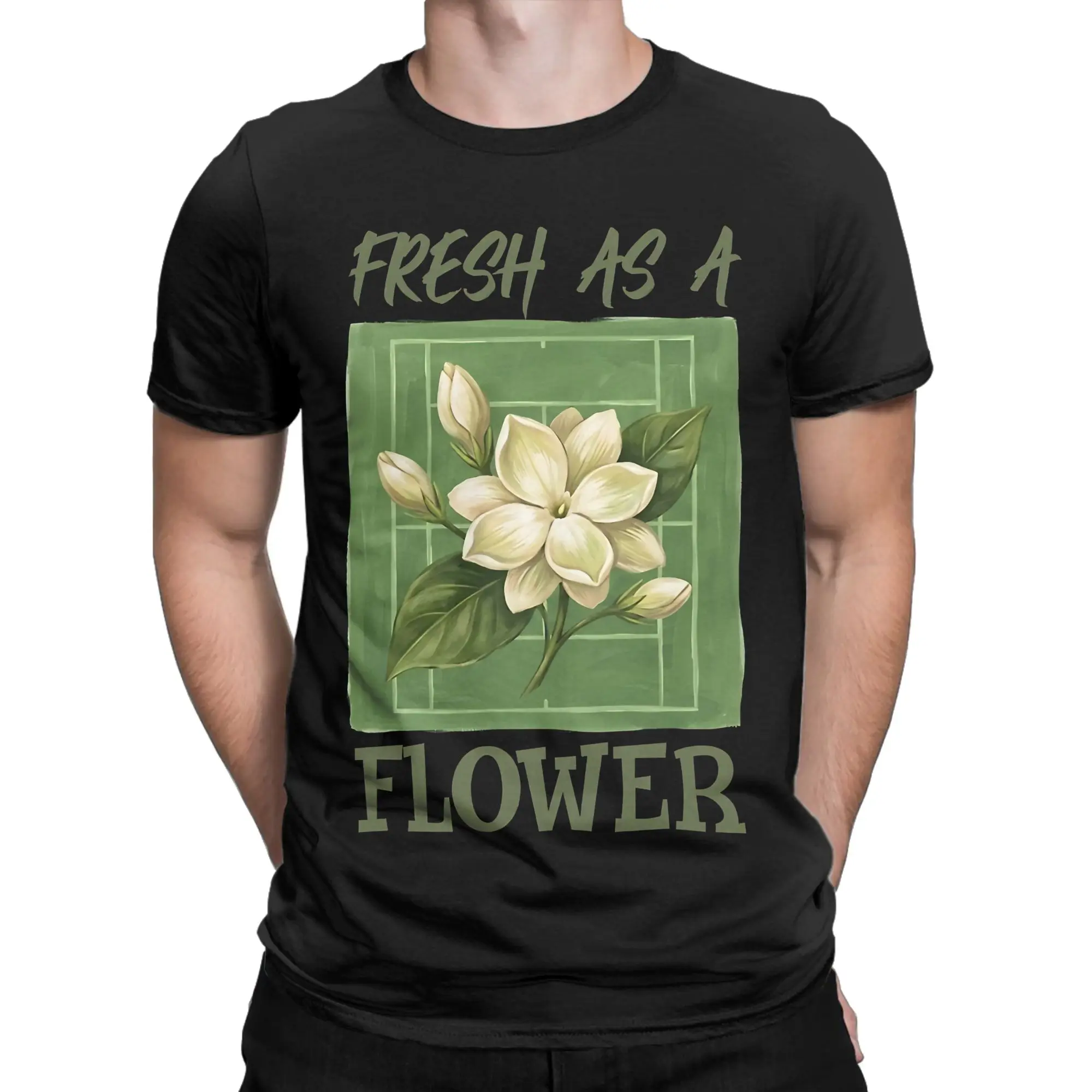 Men T-Shirt Fresh As A Flower Jasmine Filipino Alex Eala T-Shirts Harajuku Summer Tees Vintage Custom DIY 100% Cotton Clothes