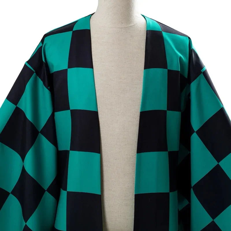 أزياء أنيمي Tanjyrou/Tanjiro Kamado Greeen كيمونو معطف للرجال البالغين