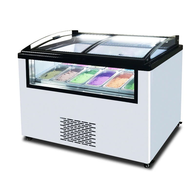 Fashionle Air-cooled Ice Cream Display r Horizontal Large Capacity Hard Ice Popsicle Sales Display Cinet