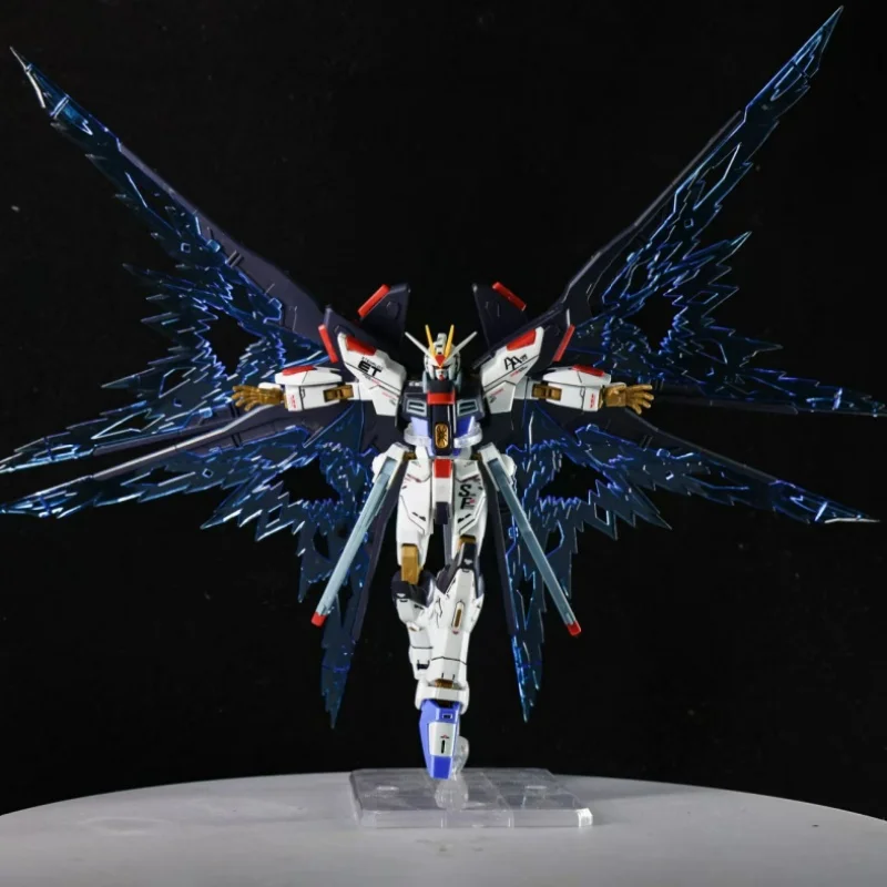 GK Anime HG 1/144 Model Kit Perfect Attack Strike Freedom Midnight Color With Wing Of Light Assembly Figures Custom Plastic Toy