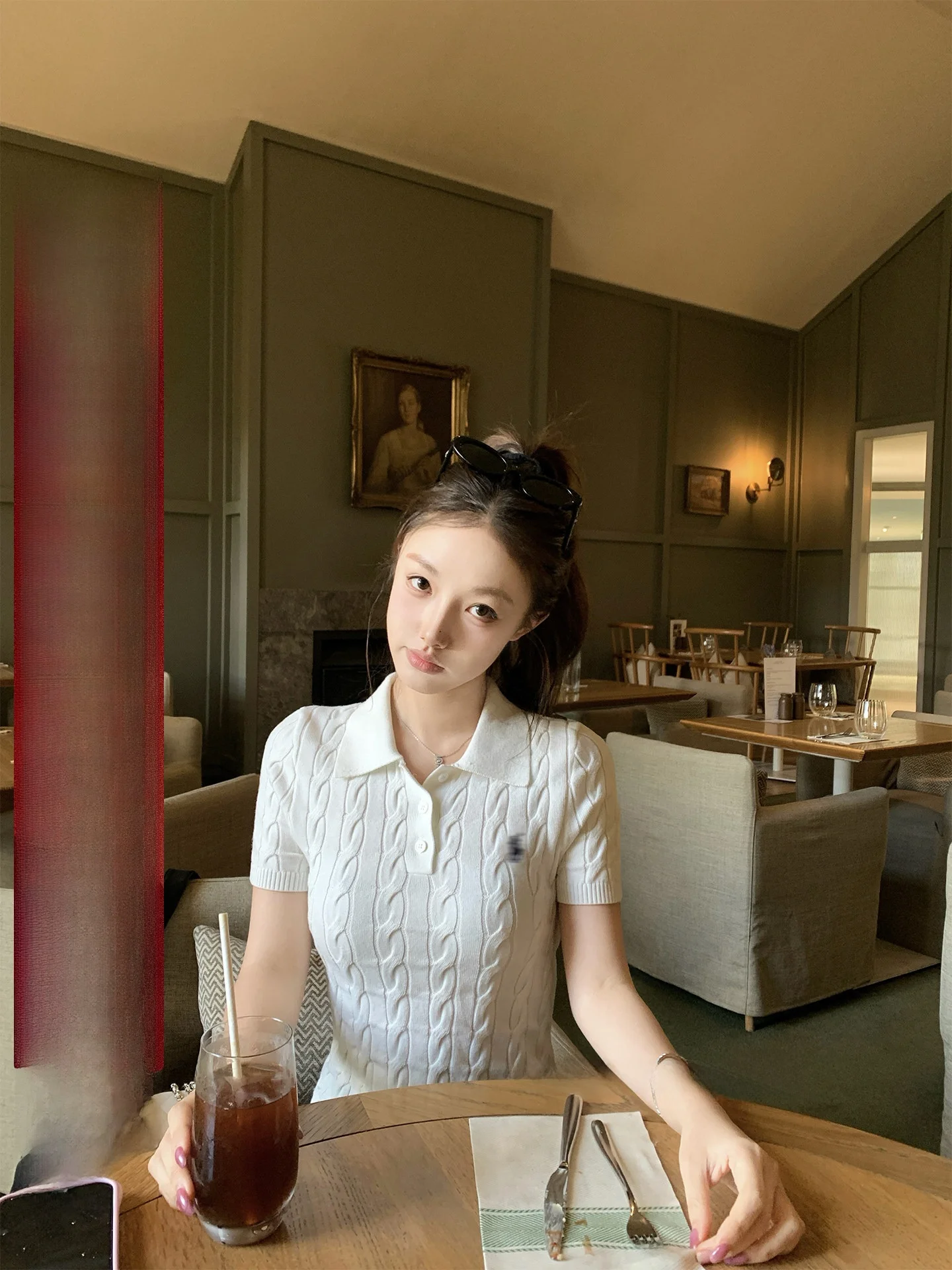 

Bankelili London College Vintage Twisted Knit Ne ort Sve T-irt Women Summer Casual Soft Cotton Blend Top