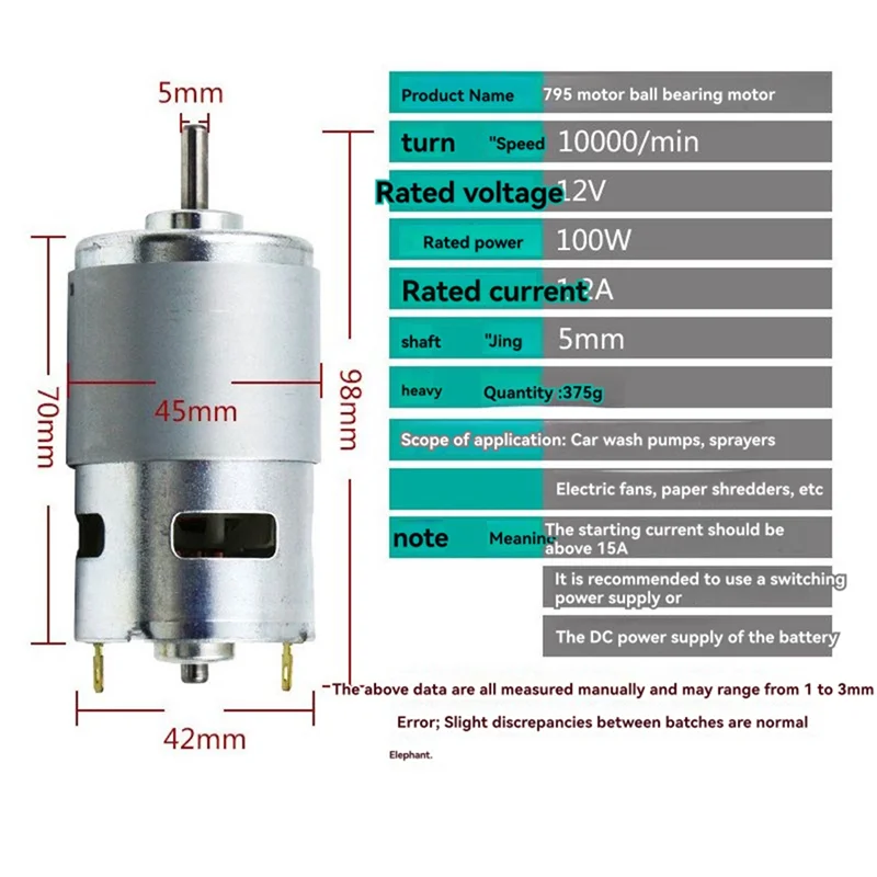 Микродвигатель AA19 795, шарикоподшипник двигателя, двойной высокоскоростной крутящий момент для электрических инструментов, мелких машин