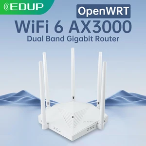 EDUP RT2980 OpenWRT Router AX3000 3000 Mbps Pita Ganda 2.4/5GHz Gigabit WIFI6 Router 802.11 AX MIMO EasyMesh Jangkauan Sinyal Lebar 12 mesh router penjualan terbaik - №