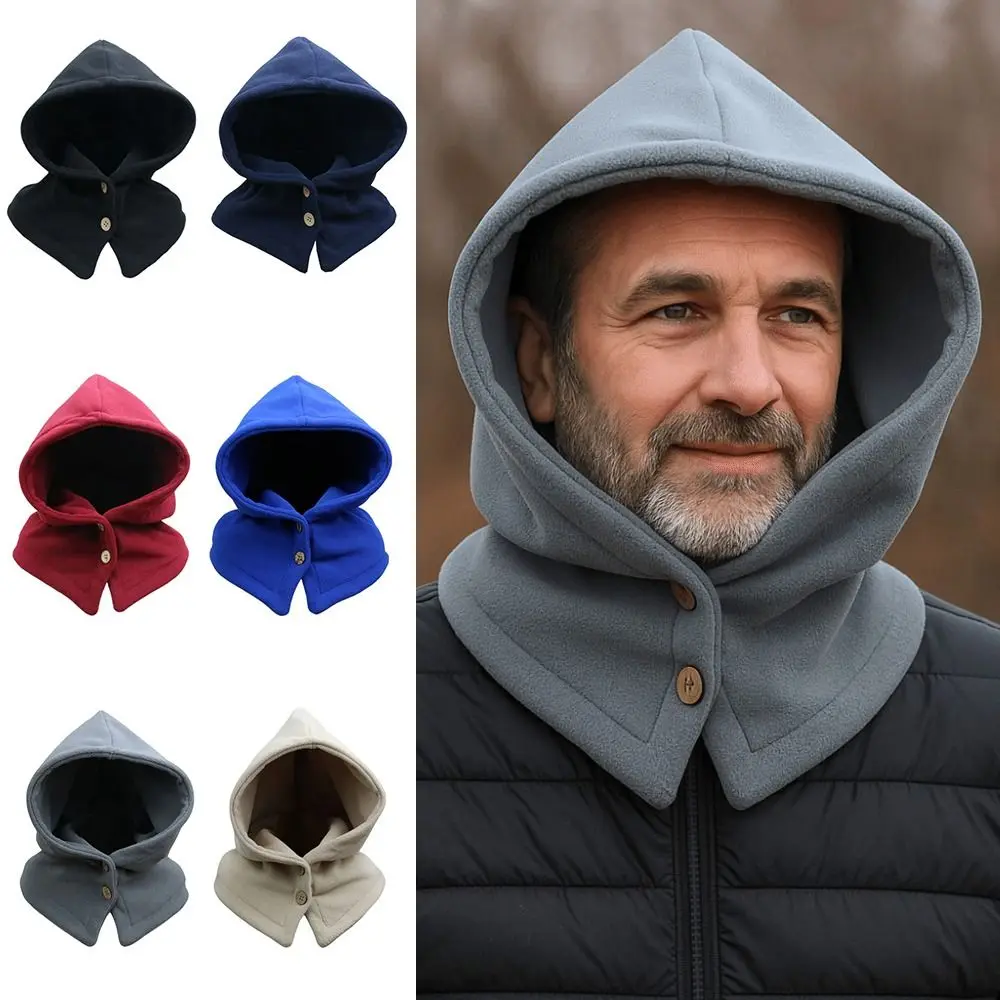 

Polar Fleece Balaclava Hat Collar Warm Soft Men's Pullover Cap Windproof Ears Warm Beanies Skullies Cold Weather