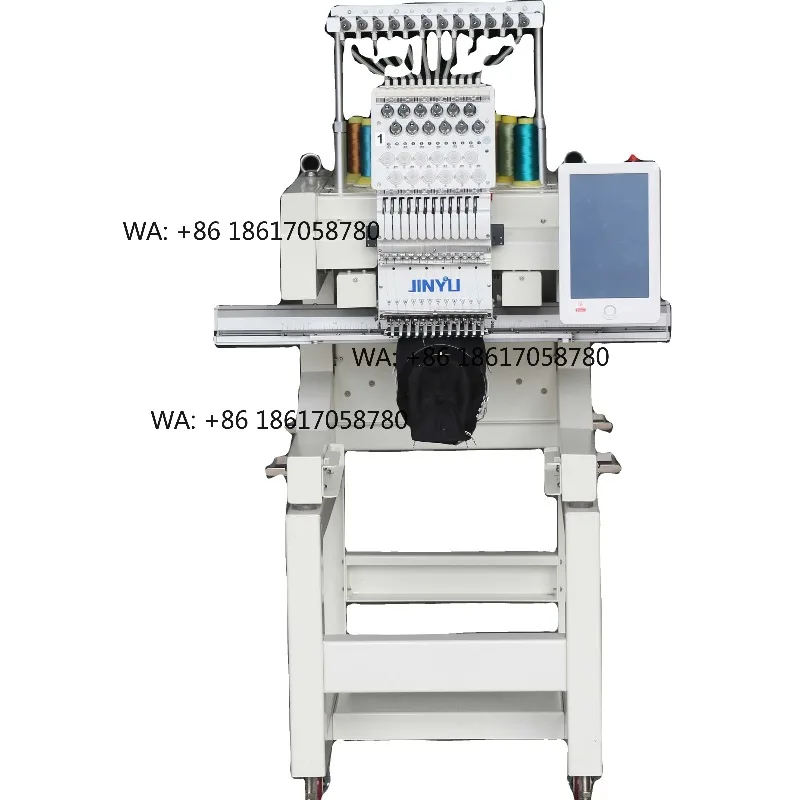 Jinyu New Computerized Single Head Embroidery Machine Touch Screen High Efficiency for Cap/Garment/T-shirt 300x400mm Working