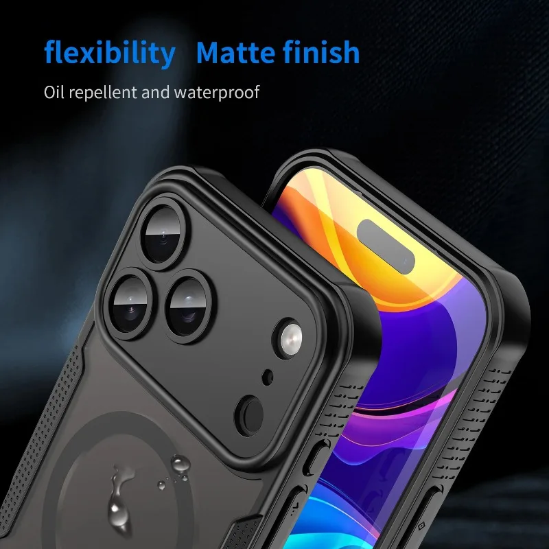 Matte Translucent Magnetic Case for Magsafe IPhone Air 17 16 15 14 13 11 Pro Max Plus 12 Mini 17Pro Mac Safe Armor Phone Cover