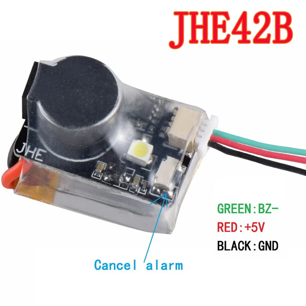 JHEMCU JHE42B/ JHE42B _ s Finder 5V Loud Buzzer Tracker LED zumbador alarma Super 110dB w para Dron FPV