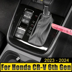 ABS Carbon Car Gear Shift Box Panel Cover Case Trim Frame Stickers Accessories For Honda CR-V 2023 2024 2025 CRV 6th Gen Hybrid
