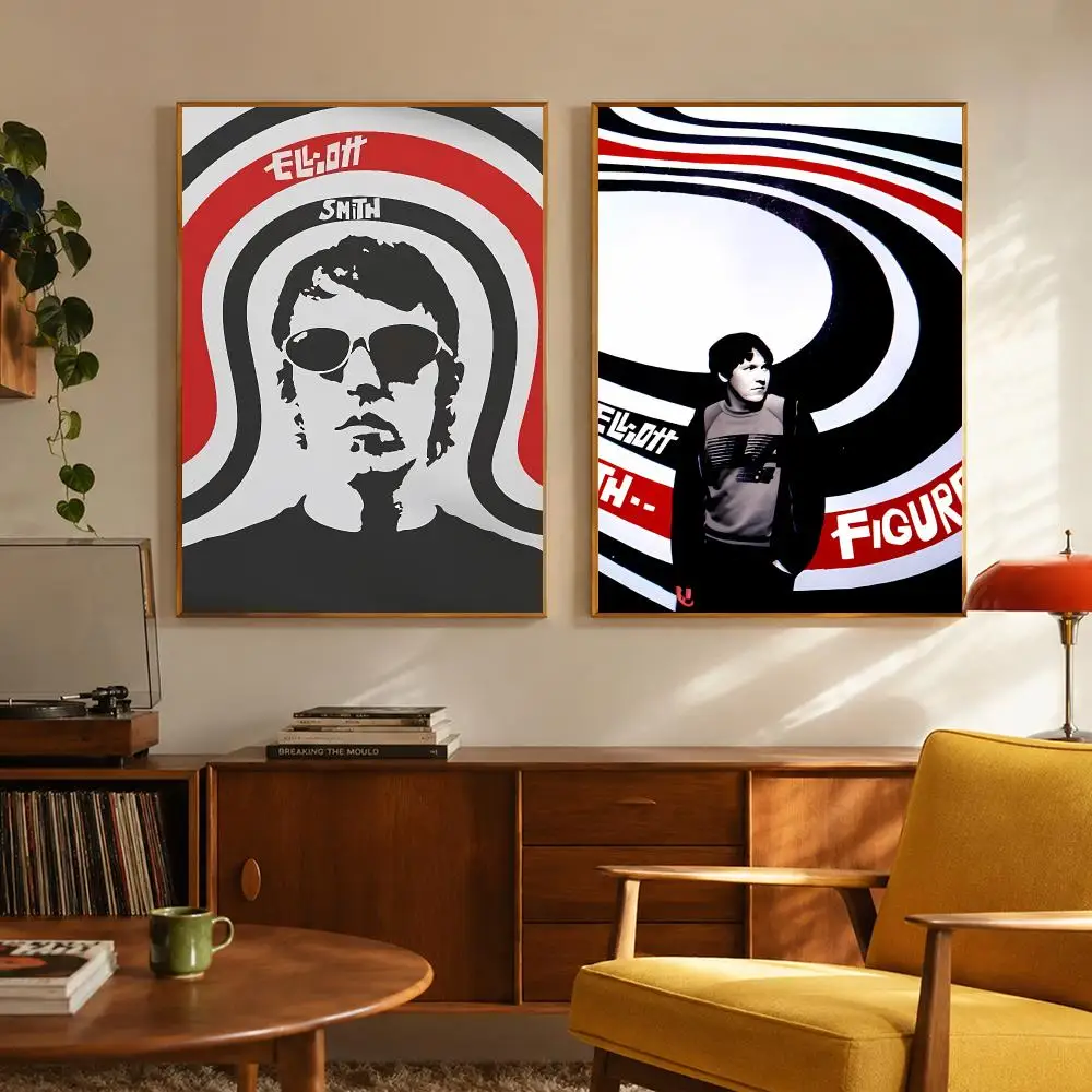 Indie E-Elliott Smith Poster Digital Solvent Print Waterproof PP Fade-Resistant Wall Art Room Decor Gift
