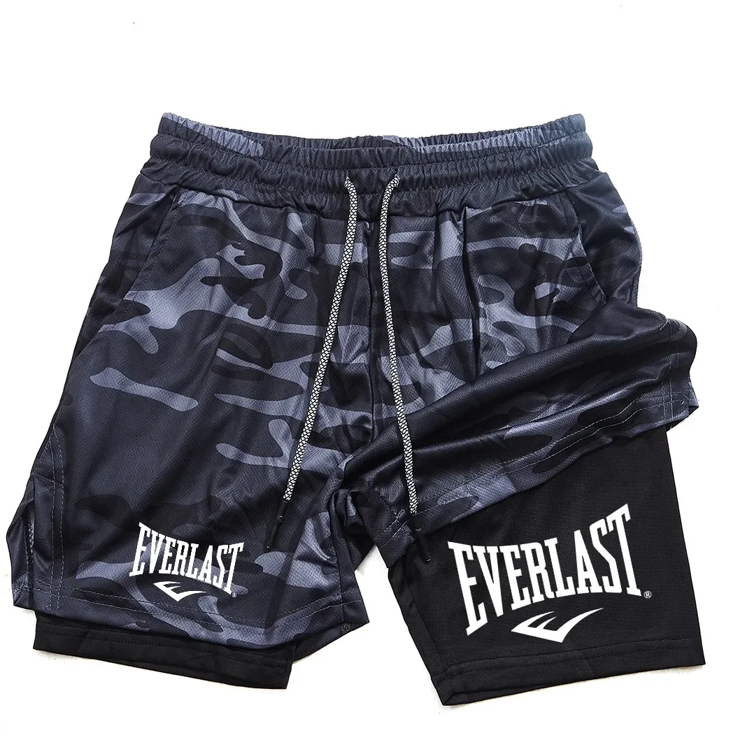 

Летние спортивные шорты для бега на открытом воздухе — двухслойные эластичные быстросохнущие шорты для занятий спортом и фитнесом