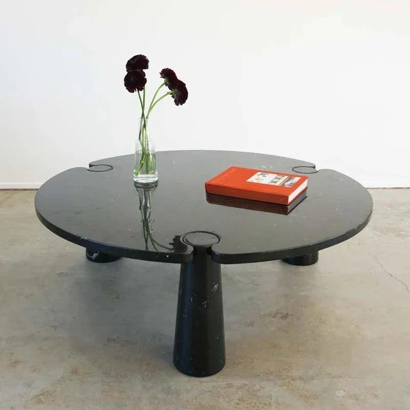 

11zNatural marble coffee table Italian minimalist creative villa hotel sales department tea table