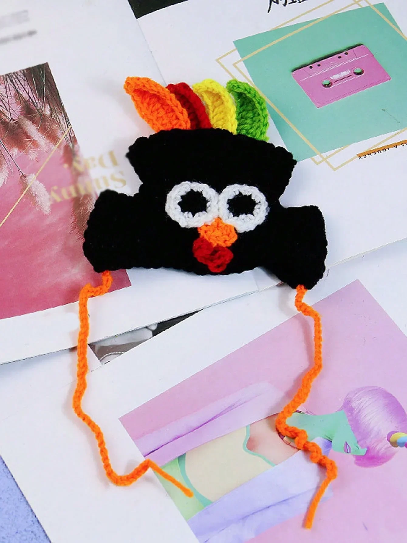 1pc-Pet hat, turkey hat, knitted hat, funny - random