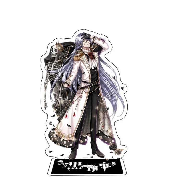 Anime Black Butler Keychain Cartoon Cosplay Acrylic Desk Stand Sebastian Michaelis Ciel Figure Desktop Decor Collection For Kids