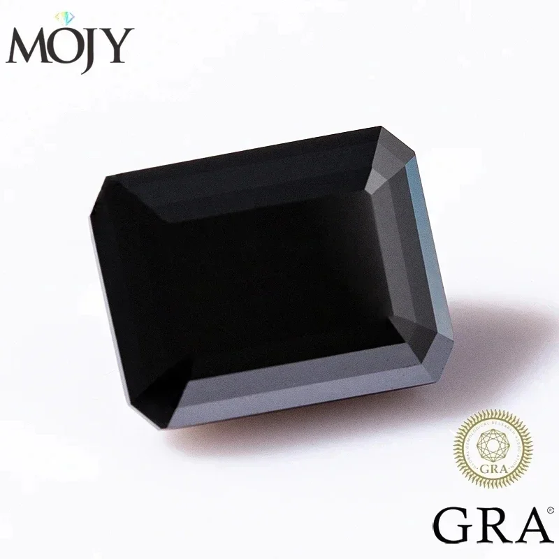MOJY 0.5~10.0ct Black Moissanite Loose Stone Lab Gemstones Pass Diamond Tester with GRA Certificate DIY Fine Jewelry Accessories