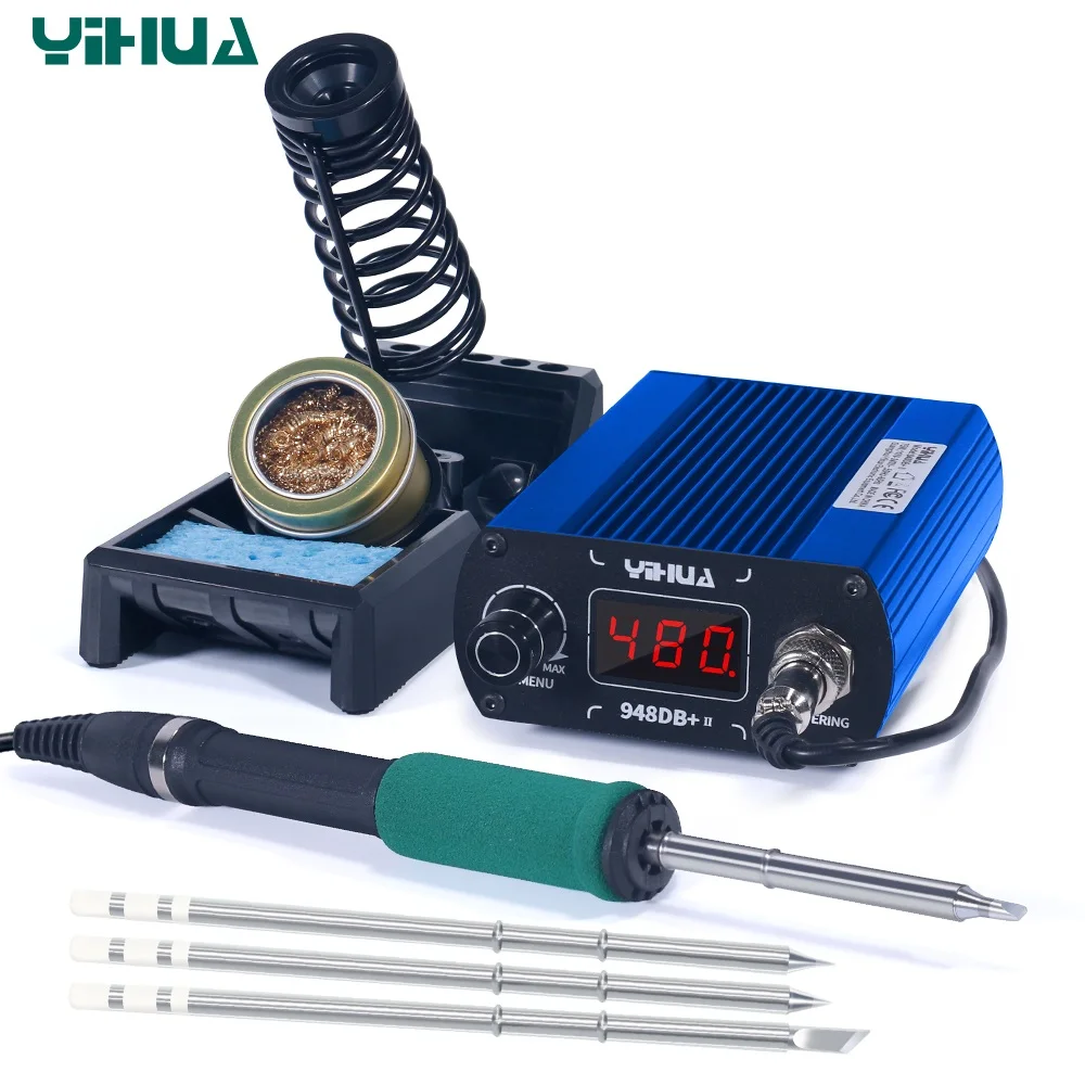 YIHUA 948DB+-II 110-240V Soldering Station 75W Quick Heating with Tip T12 Electronic Soldering Iron Station