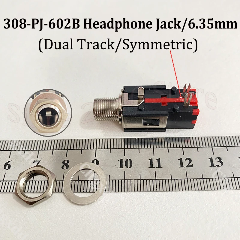 6,35mm 1/4 Zoll Audio-Buchse Mono Stereo TS TRS Buchse für Panelmontage für Gitarrenverstärker und Audiogeräte PJ308/309 – Detail 17