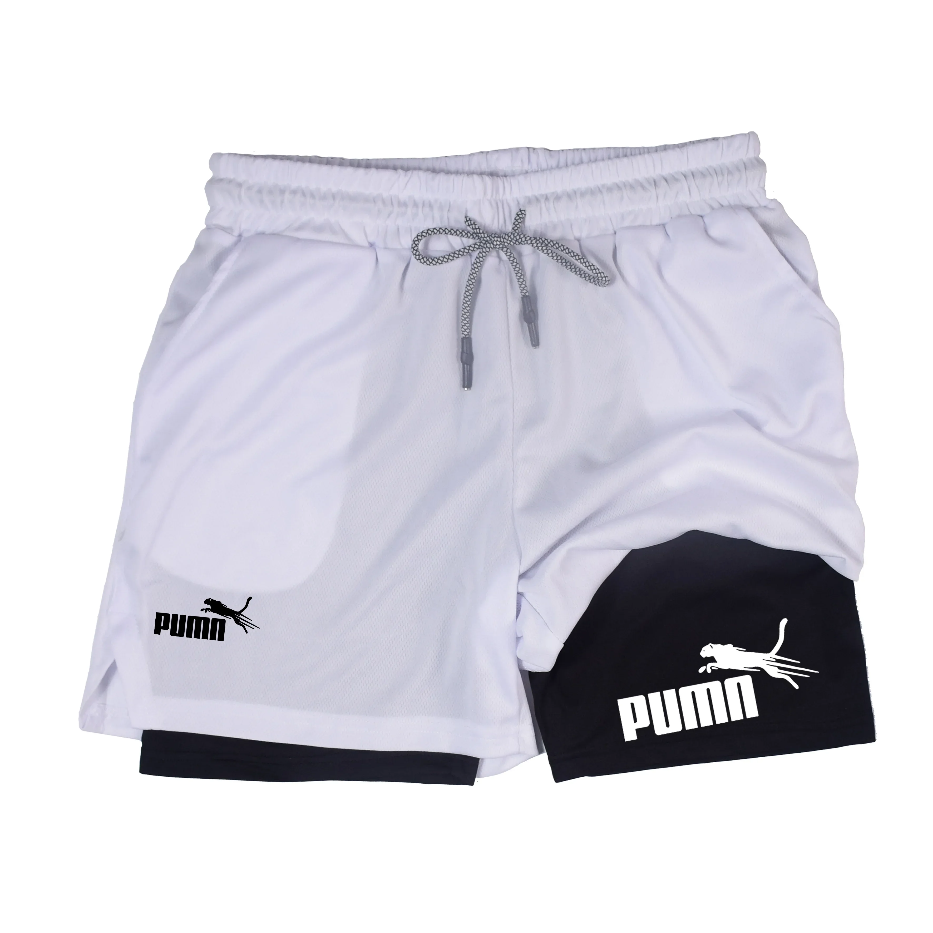 

Summer Breathable Two-in-one Double-layer Shorts, Men's Elastic Tight Shorts, Quick-dry Multifunctional Shorts