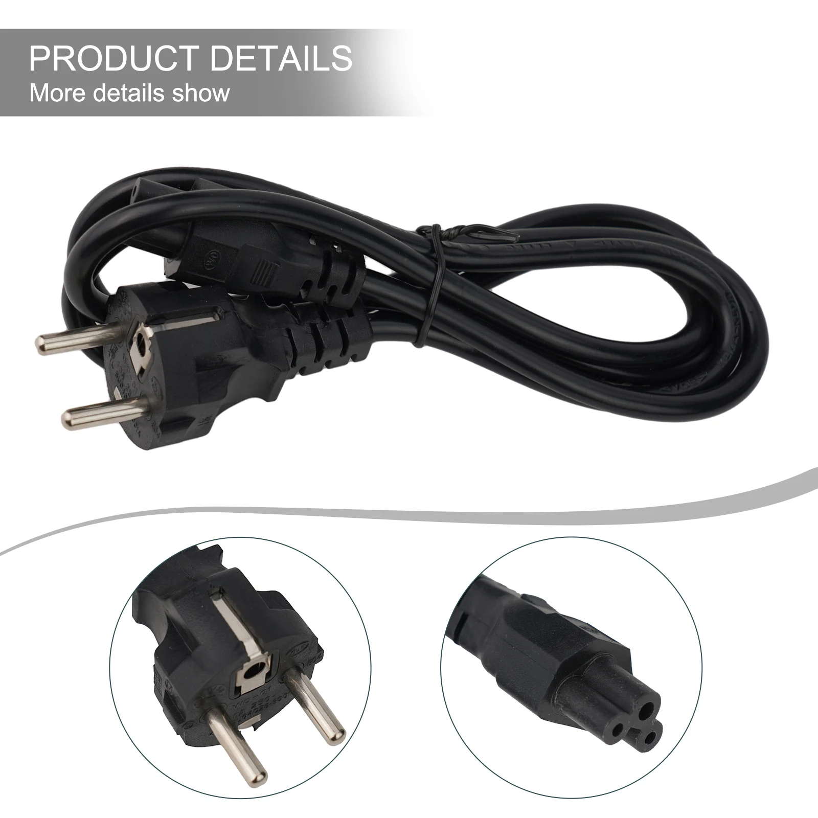 Electric Scooter Power Charging Cable 140cm 3 Conductor Solid Core Wire For Ninebot MAX By Segway G30 G30D Scooter Parts