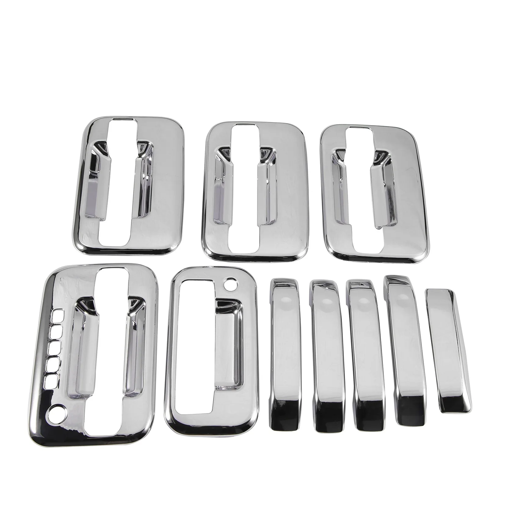 External Door Handle Covers with Keypad & Tailgate Cover with Keyhole for 2004-2019 Ford F-150 F150 Silver