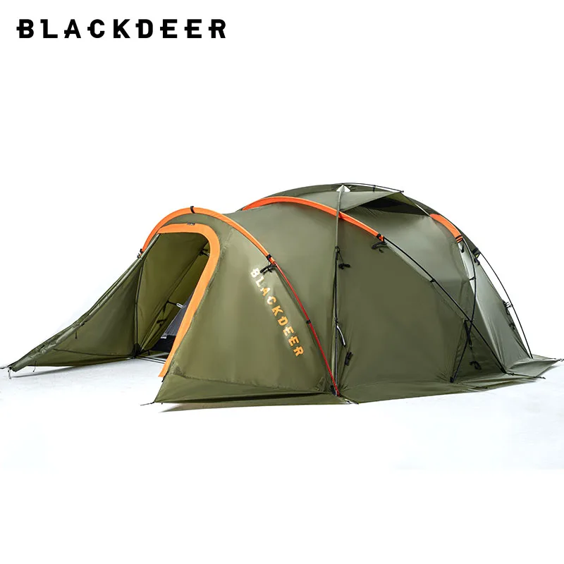 

BLACKDEER Camping Tent BD GEO 35T Forest Green Outdoor Tent 3 Person 4 Season Climb Mountain Winter Skirt Waterproof DAC Pole