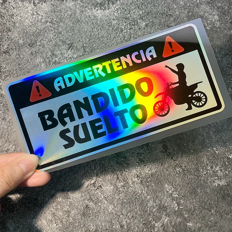 قطعة واحدة من Advertencia: ملصق حائط من الفينيل Bandido Suelto - Edgy Attitude Vibe لتخصيص الدراجة/الكمبيوتر المحمول/الهاتف/زجاجة المياه