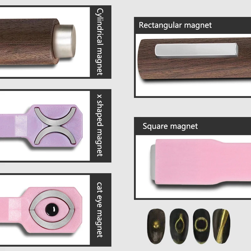 시가 마그네틱 로드 네일 마그네틱 스틱, 고양이 UV 젤 바니시 네일 아트 장식, 패션 강력한 네일 자석 네일 디자인, 3in 1