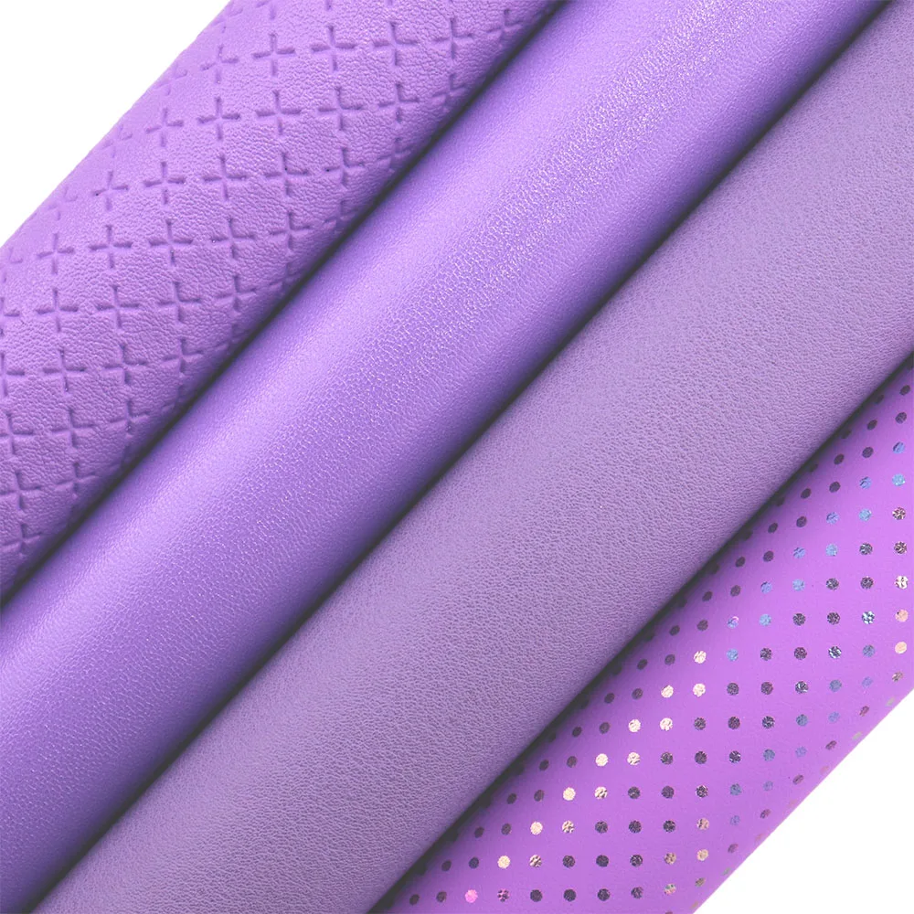 30x134cm Roll Plain Purple Smooth Faux Synthetic Fabric For Bows Earring Handbags Decoration HM017