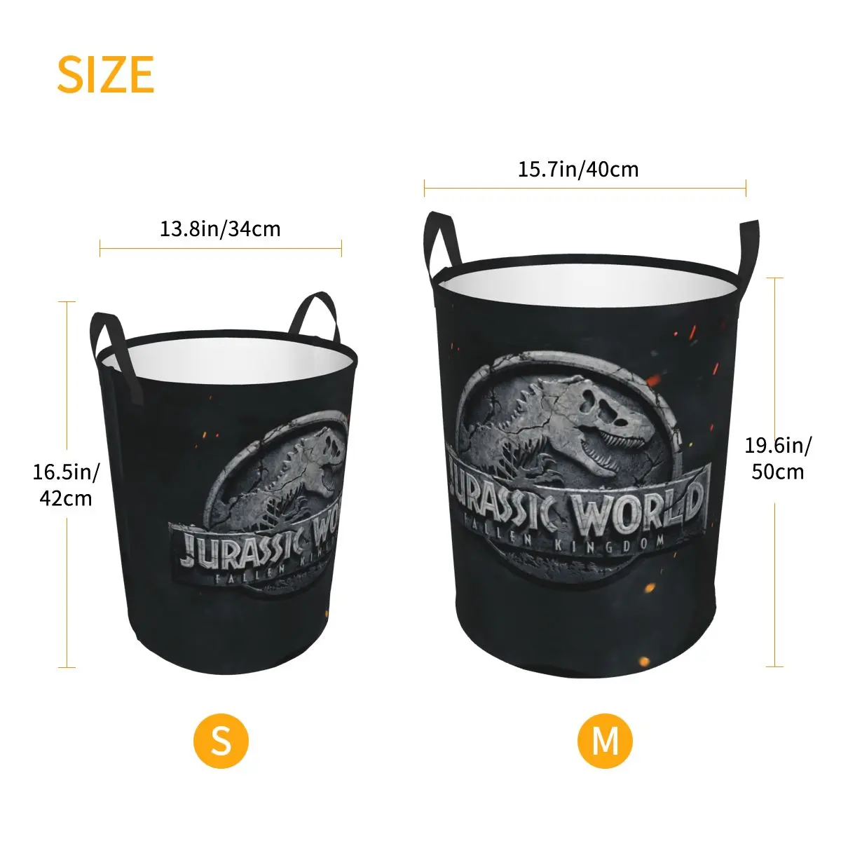 Custom Jurassic Park Laundry Hamper Large Clothes Storage Basket Dinosaur World Toy Bin Organizer for Kids